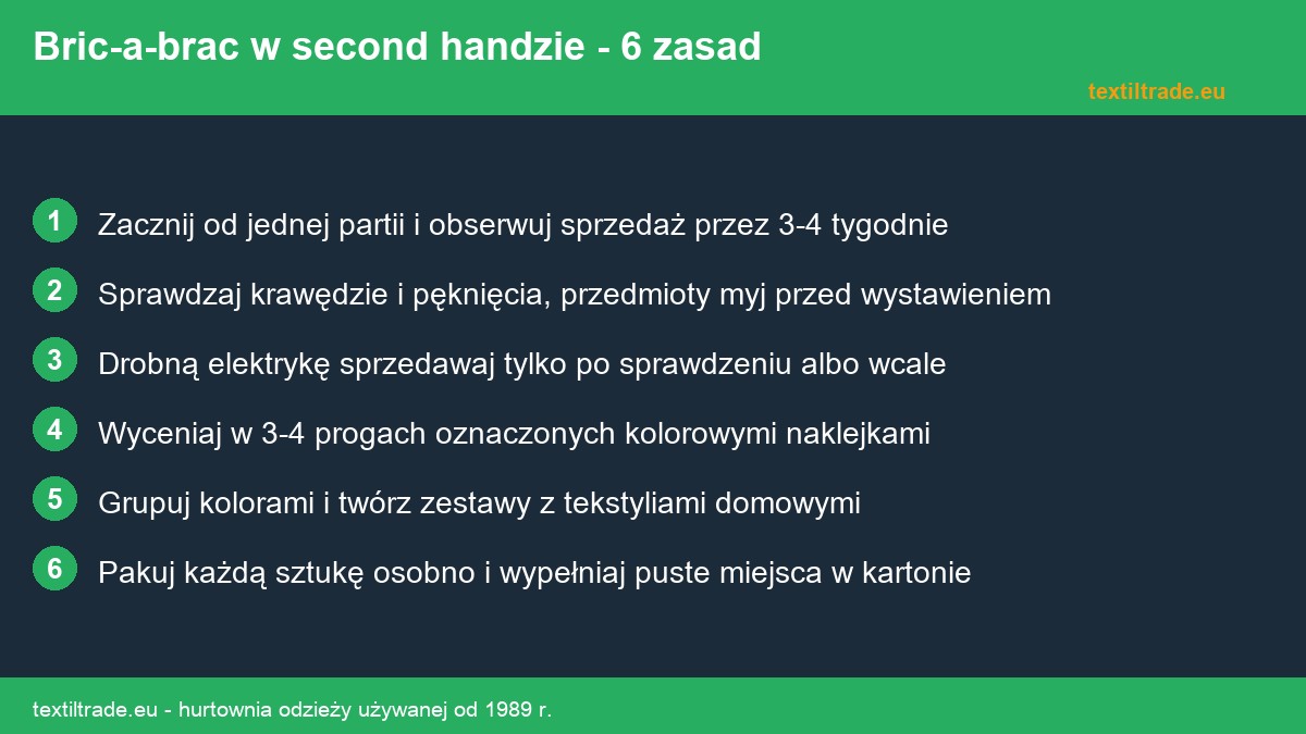 Bric-a-brac w second handzie - jak zarabiać na przedmiotach domowych - infografika